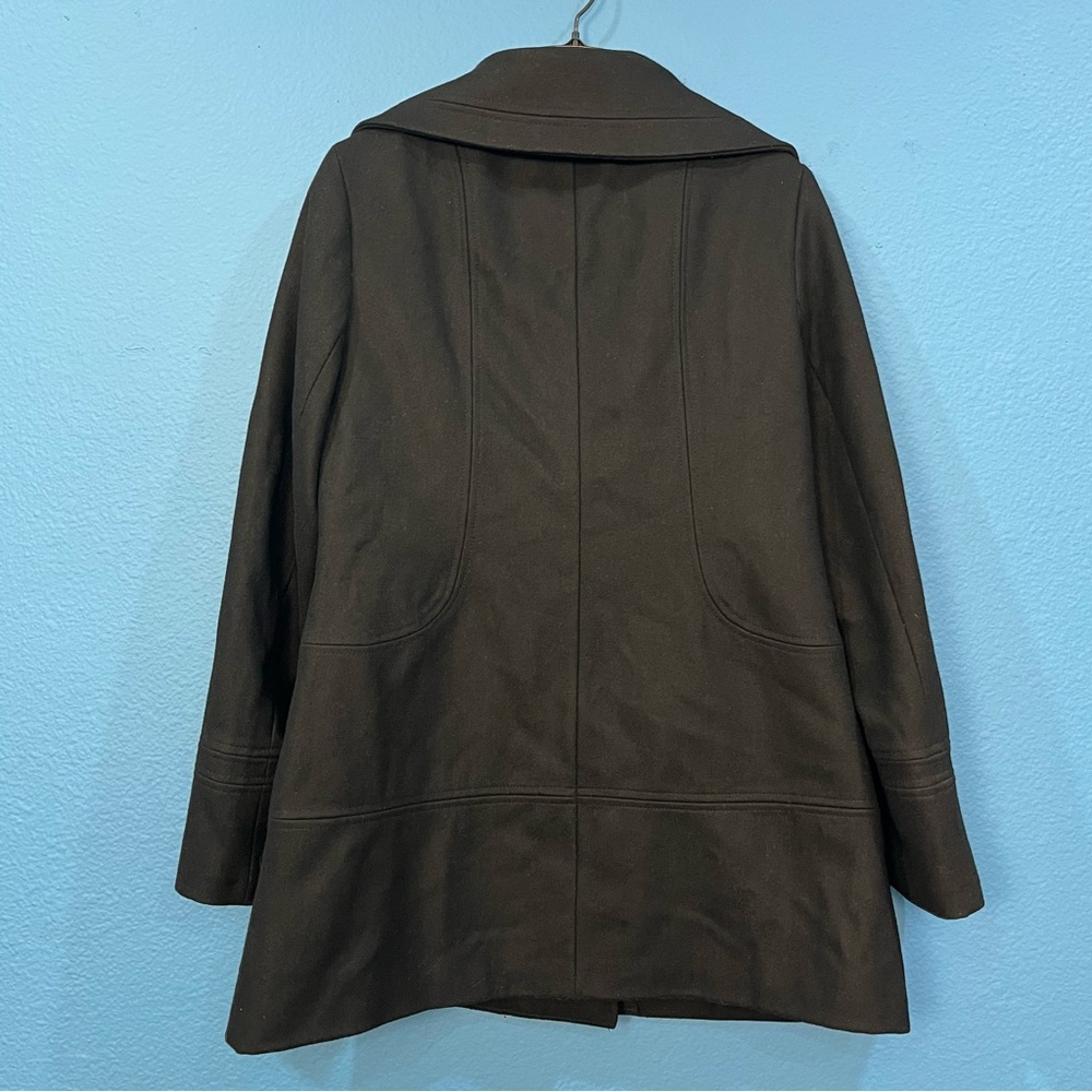 Apt 9 Recycled Wool Blend Black Pea Coat Button Snap Closure Women Size Medium - Picture 2 of 16